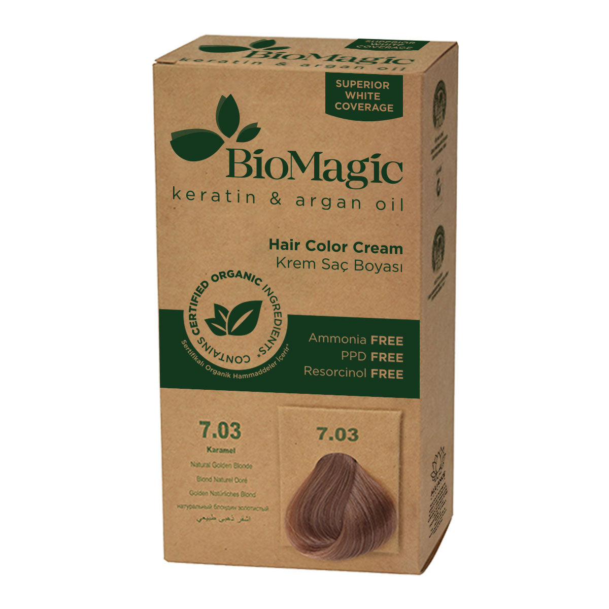 BIOMAGIC ORGANIC HAIR COLOR CREAM 7.03