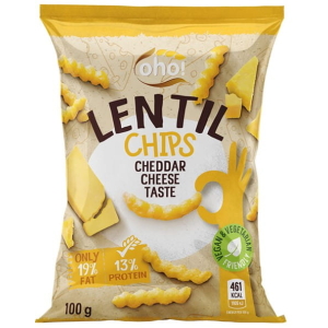 OHO LENTIL CHIPS CHEDDAR CHEESE TASTE 100G