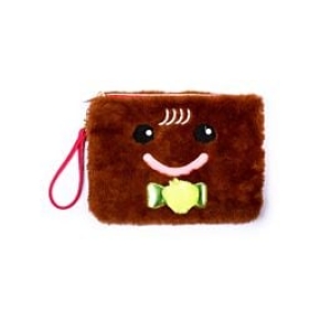 TRI-COASTAL FUR GINGERBREAD MAN LARGE POUCH