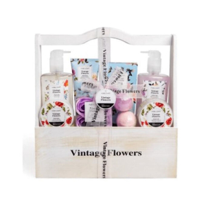 IDC INSTITUTE 40332 VITAGE FLOWERS BASKET GIFT SET X 8 PIECES