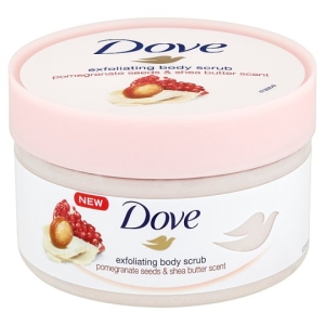 DOVE EXFOLIATING BODY SCRUB POMEGRANATE SEEDS & SHEA BUTTER 225ML