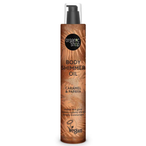 ORGANIC SHOP 42562E BODY SHIMMER OIL. CARAMEL & PAPAYA, 100 ML