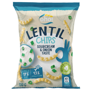 OHO LENTIL RINGS SOUR CREAM & ONION TASTE 100G