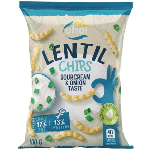 OHO LENTIL CHIPS SOUR CREAM & ONION TASTE 100G