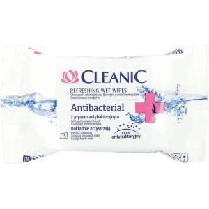 CLEANIC 3242 ANTIBACTERIAL REFRESHING WET WIPES X 15PCS