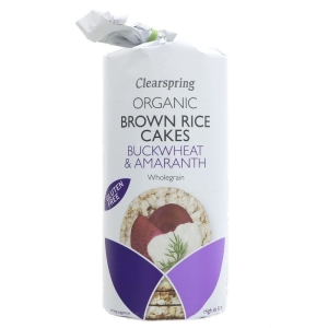 CLEARSPRING ORGANIC BROWN RICE CAKES BUCKWHEAT & AMARANTH 120G