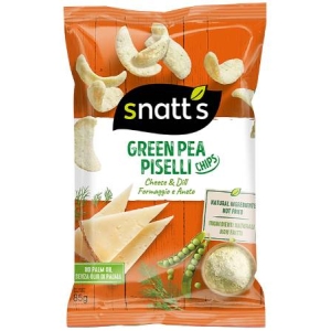 SNATTS GREEN PEA PISELLI CHIPS CHEESE & DILL 28G