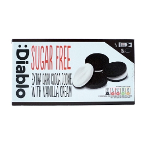 DIABLO SUGAR FREE EXTRA DARK COCOA COOKIE WITH VANILLA X4 PACK