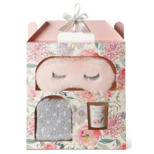 TRI-COASTAL GIFT SET SLEEP MASK COZY SOCKS & CANDLE