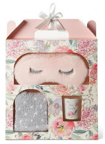 TRI-COASTAL GIFT SET SLEEP MASK COZY SOCKS & CANDLE