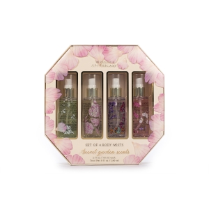 TRI-COASTAL F52553-31746 WRIGHT'S APOTEHECARY SECRET GARDEN SCENTS SET OF 4 BODY MISTS
