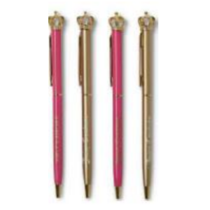 TRI-COASTAL JUICY COUTURE GOLD & PINK PENS IN BOX X 4