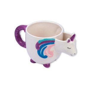 TRI-COASTAL UNICORN TEA BAG CERAMIC MUG