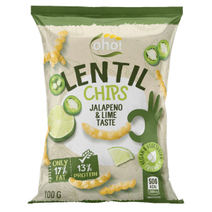 OHO LENTIL CHIPS JALAPENO & LIME TASTE 10G
