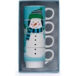 TRI-COASTAL FIGURAL SNOWMAN CERAMIC MUG