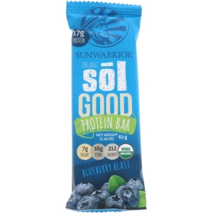 SUNWARRIOR ORGANIC SOLGOOD PROTEIN BAR BLUEBERRY BLAST 62GR