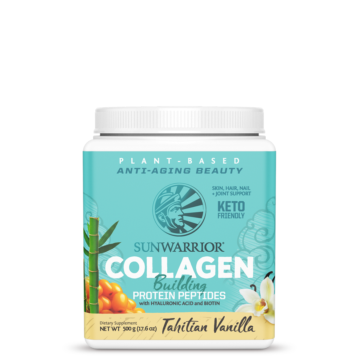 SUN WARRIOR PLANT BASED COLLAGEN POWDER TAHITIAN VANILLA FLAVOUR 500G