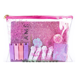 TRI-COASTAL 30264T-31939 MAKE YOUR DREAMS HAPPEN TRANSPARENT CASE STATIONERY SET