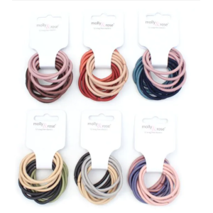 MOLLY & ROSE 7650 MIXED COLOURS ELASTICS X 12 PACK