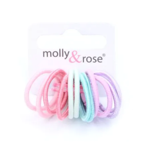 MOLLY & ROSE 7573 MINI SHINY PASTEL ELASTICS X 12 PACK