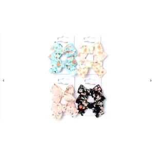 MOLLY & ROSE 8637 FLORAL BOW CLIP X 2 PACK