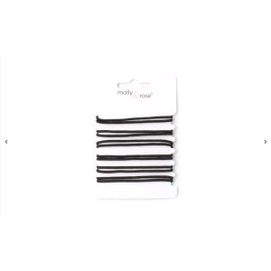 MOLLY & ROSE 7735 BLACK THIN ELASTICS X 12