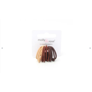 MOLLY & ROSE 8093 NATURAL BROWN SHADES ELASTICS X 12 PACK