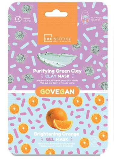 IDC INSTITUTE 85107 SKINCARE ESSENTIALS DUO MASK GREEN CLAY+ORANGE
