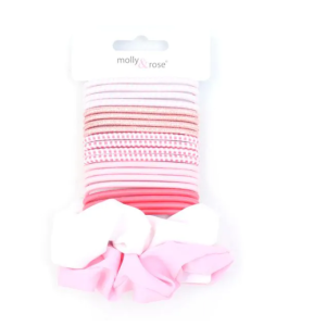 MOLLY & ROSE 9071 PINK TONE ELASTICS & SCRUNCHIE SET