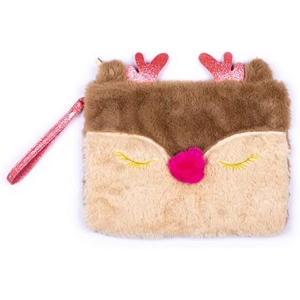 TRI-COASTAL FUR REINDEER LARGE POUCH