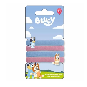 CERDA 2770 BLUEY 3D HAIR ELASTICS X 4