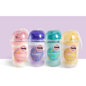 IDC INSTITUTE 99723 CANDY BATH SALTS+SPONGE GIFT PACK