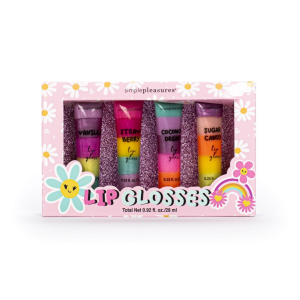 TRI-COASTAL Y81107-31913 FLOWERS LIP GLOSS TUBE X 4 PACK