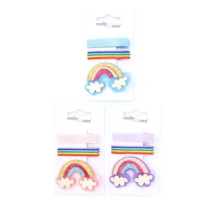 MOLLY & ROSE 8542 RAINBOW RIBBON CLIPS X 3 PACK