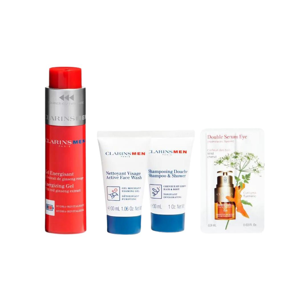 CLARINS MEN ENERGIZING GIFT SETS ENERGISANT GEL 50 ML+ ACTIVE FACE WASH 30 ML - Image 2