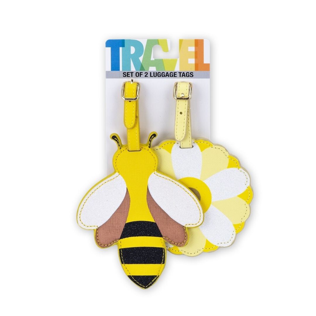 TRI-COASTAL PVC BEE LUGGAGE TAGS X 2
