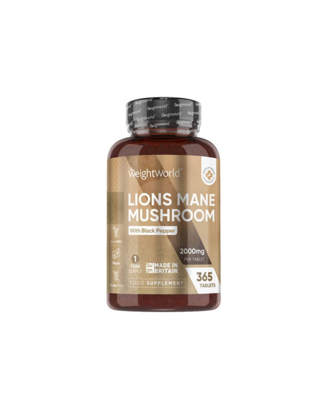 WEIGHTWORLD LIONS MANE MUSHROOM WITH BLACK PEPPER 365 TABS