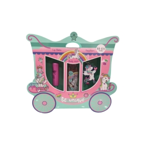 URODA 6114 BI-ES UNICORN BE UNIQUE GIFT SET LIP BALM + BODY MIST + KEYCHAIN
