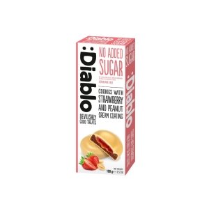 DIABLO COOKIES WITH STRAWBERRY & PEANUT CREAM COATING 100 GR