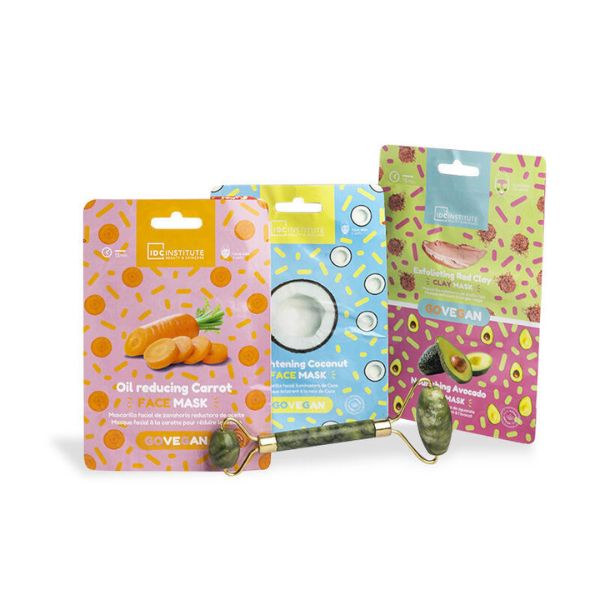 IDC INSTITUTE 85109 PACK 1 JADE ROLLER+3 FACE MASK - Image 2