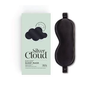 SILVER CLOUD SATIN SLEEP MASK BLACK