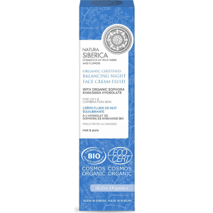 NATURA SIBERICA 8956E ORGANIC CERTIFIED BALANCING NIGHT FACE CREAM-FLUID FOR OILY & COMBINATION SKIN, 50 ML