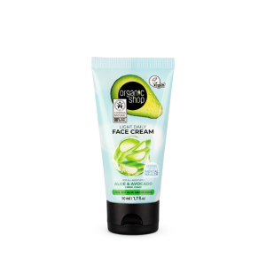 ORGANIC SHOP 40827E LIGHT DAILY FACE CREAM FOR ALL SKIN TYPES AVOCADO AND ALOE, 50 ML