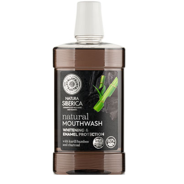NATURA SIBERICA 40223E NATURAL MOUTHWASH WITH BAMBOO CHARCOAL, 520 ML