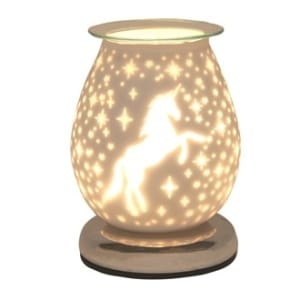 AROMA ACCESSORISE AR1815 WHITE SATIN UNICORN OVAL BURNER