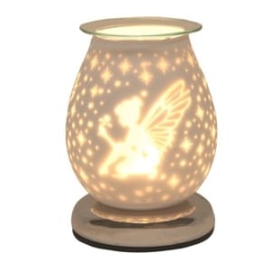 AROMA ACCESSORIES AR1816 SEATED FAIRY WHITE SATIN OVAL BURNER