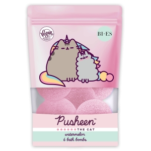 URODA 6701 BI-ES PUSHEEN THE CAT WATERMELON BATH BOMB X 6