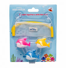BABY SHARK SET BATH SQUIRTERS X3 & NET