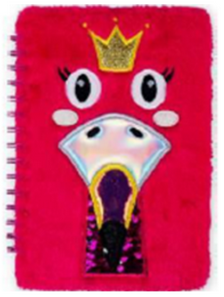 TRI-COASTAL FURRY FLAMINGO SPIRAL JOURNAL