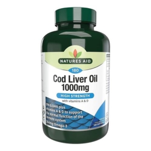 NATURES AID COD LIVER OIL 1000MG X 180 SOFTGELS